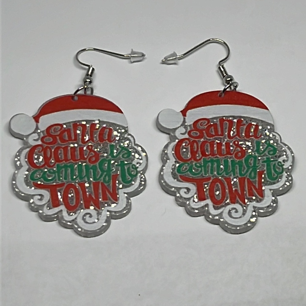 Earrings Santa Christmas Xmas